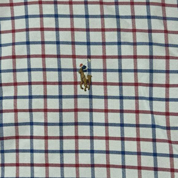 Ralph Lauren Colored Pony White Red Blue Plaid Button Down Shirt Classic Size L - Picture 3 of 9